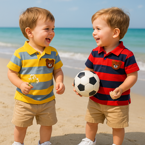 🐻 Adorable Teddy Polo & Shorts Set for Kids