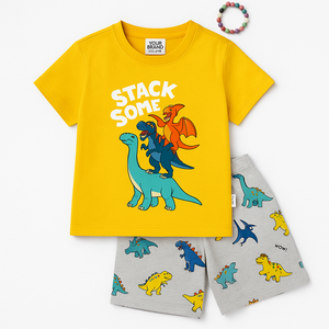 Roarsome Dino Adventure Kids Summer Outfit (IMPORTED)