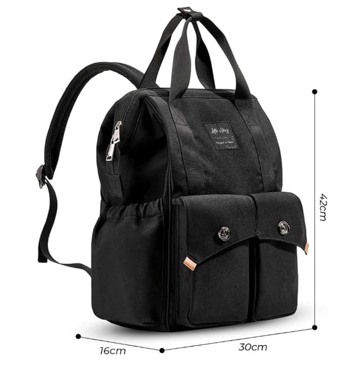 Ellie Waterproof Diaper Backpack-Black