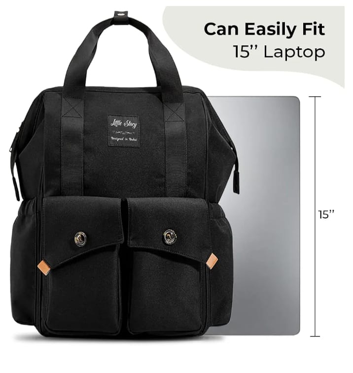 Ellie Waterproof Diaper Backpack-Black