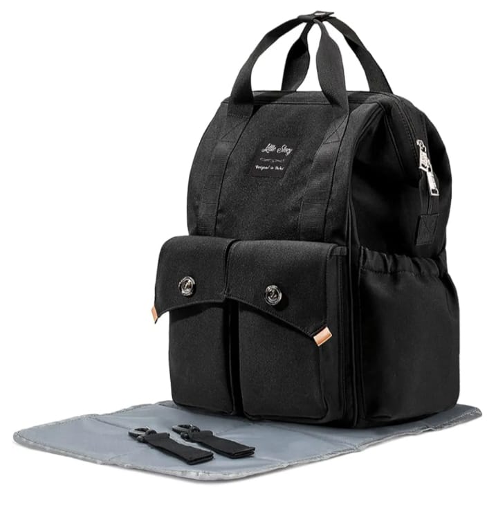 Ellie Waterproof Diaper Backpack-Black