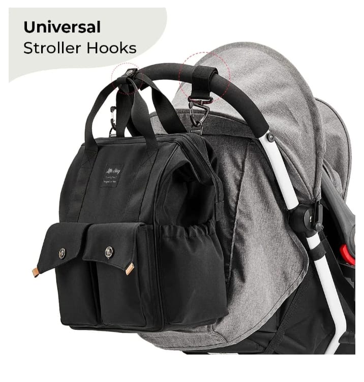 Ellie Waterproof Diaper Backpack-Black