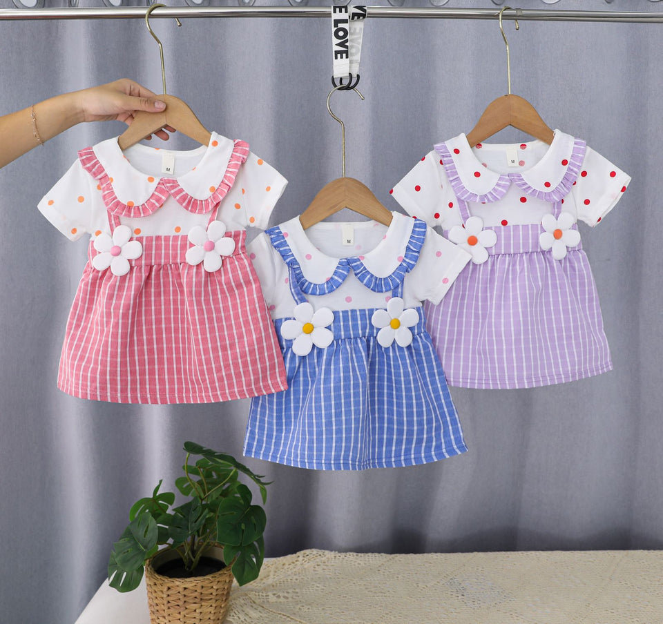 🌼 "Daisy Delight" Baby Girl Dress Set – Cute & Playful Look! 🌼