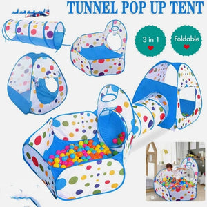 3-in-1 Tunnel Pop-Up Play Tent