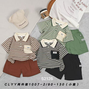 Stylish Kids' Striped Polo Set