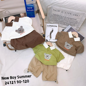 Cute Bear Kids' Polo Summer Set
