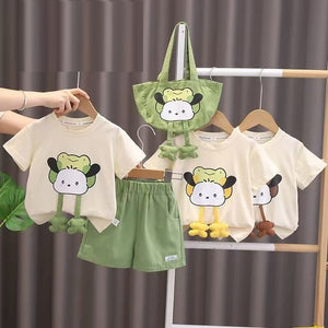 🐑 Snuggle Sheep Squad – 3-Piece Toddler Outfit Set (T-Shirt, Shorts & Bag)