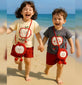 🍎 Little Apple Adventures – 3-Piece Toddler Outfit Set (T-Shirt, Shorts & Bag)