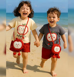 🍎 Little Apple Adventures – 3-Piece Toddler Outfit Set (T-Shirt, Shorts & Bag)