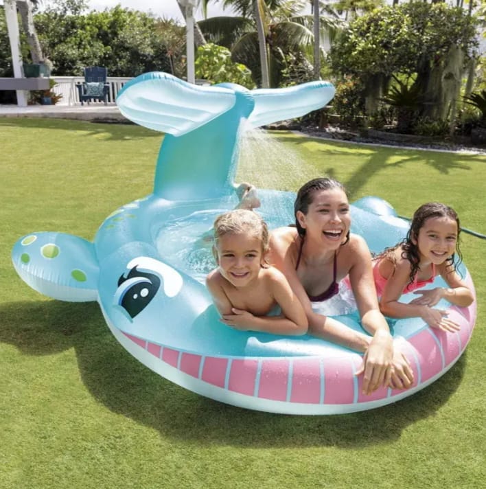 Intex Whale Spray baby Swimming Pool – Big Fun with a Splash! 🐳💦 Size: 79" x 77" x 36"