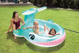 Intex Whale Spray baby Swimming Pool – Big Fun with a Splash! 🐳💦 Size: 79" x 77" x 36"