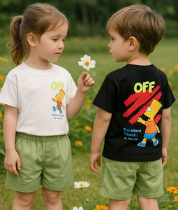 🧢 Cool Vibes Kids Summer Set – Imported Cartoon Print 🧢