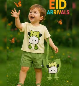 🐑 Snuggle Sheep Squad – 3-Piece Toddler Outfit Set (T-Shirt, Shorts & Bag)