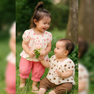 🌈 Polka Dot Bliss – Adorable 2-Piece Baby Outfit 🎀 (IMPORTED)
